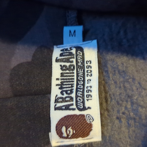 BAPE camo shark full zip hoodie Black A Bathing Ape Size medium - Picture 2 of 14